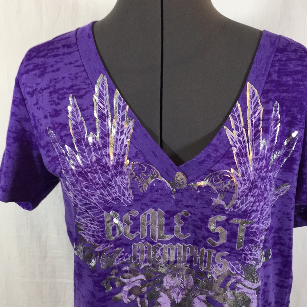 Beale St Memphis Shirt Women Size XXL Purple New With Tags